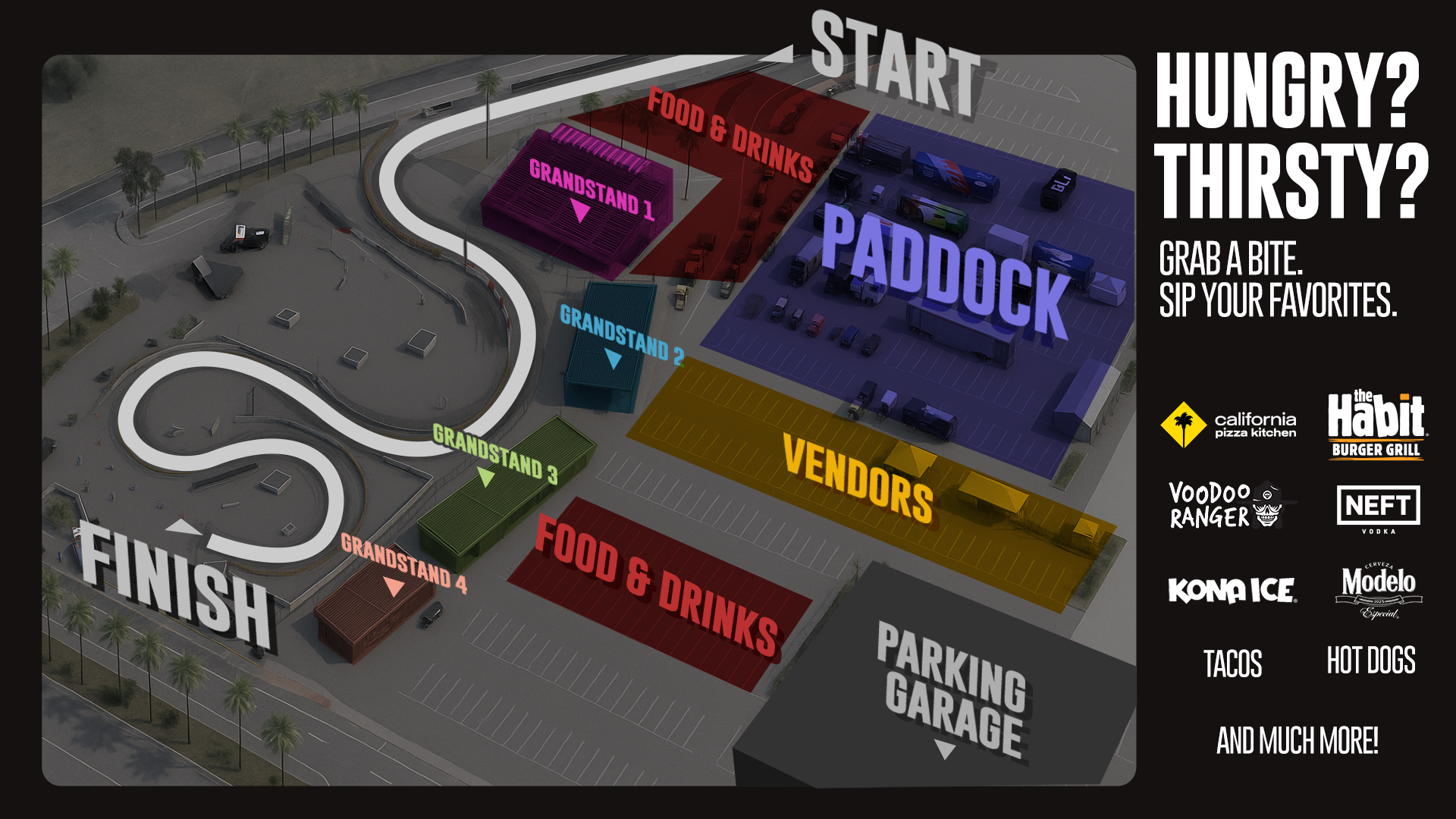 Formula Drift Food & Drink Map at the Long Beach Convention & Entertainment Center
